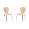 Lot de 2 chaises design empilables bois naturel NEW ABIGAIL