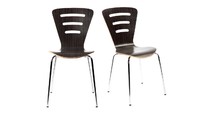 Lot de 2 chaises design empilables bois noir LENA