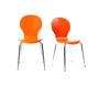 Lot de 2 chaises design empilables oranges NEW ABIGAIL