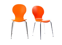 Lot de 2 chaises design empilables oranges NEW ABIGAIL
