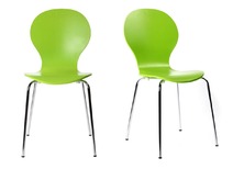 Lot de 2 chaises design empilables vertes pomme NEW ABIGAIL