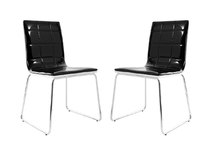 Lot de 2 chaises design noires et blanches JADA