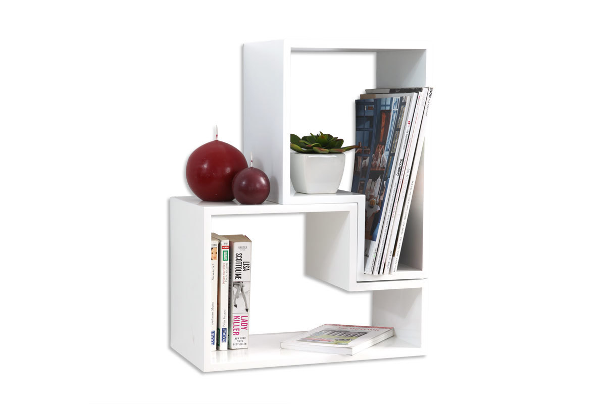 Lot de 2 &eacute;tag&egrave;res design blanche TETRIS