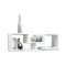 Lot de 2 &eacute;tag&egrave;res design blanche TETRIS