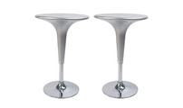 Lot de 2 tables de bar argent JOHN