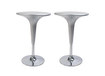 Lot de 2 tables de bar argent JOHN