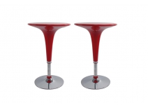 Lot de 2 tables de bar rouges JOHN