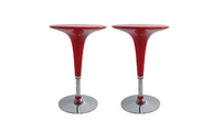 Lot de 2 tables de bar rouges JOHN