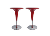 Lot de 2 tables de bar rouges JOHN
