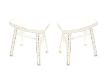 Lot de 2 tabourets baroques blancs ETALON