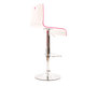 Lot de 2 tabourets bicolores roses et blancs SATURNE carr&eacute; 