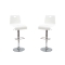 Lot de 2 tabourets blancs SATURNE carr&eacute; 