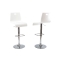 Lot de 2 tabourets blancs SATURNE carr&eacute; 