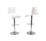 Lot de 2 tabourets blancs SATURNE carr&eacute; 