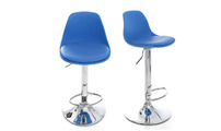 Lot de 2 tabourets de bar design bleus STEEVY