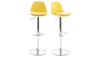 Lot de 2 tabourets de bar design jaunes STEEVY