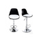 Lot de 2 tabourets de bar design noirs et blancs STEEVY