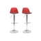 Lot de 2 tabourets de bar design rouges et noirs STEEVY