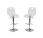 Lot de 2 tabourets transparents SATURNE carr&eacute; 