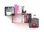 Lot de 3 &eacute;tag&egrave;res design rouges et noires modulables KLIK S