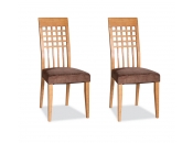 Lot de deux chaises bois ch&ecirc;ne clair REBECCA