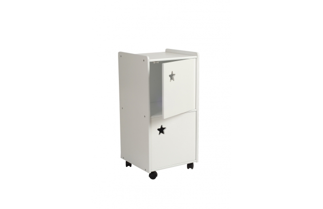 Meuble de rangement enfant 2 portes blanc ETOILE