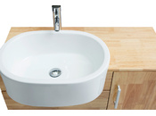 Meuble de salle de bain : vasque, meuble sous-vasque, &eacute;tag&egrave;res et miroir NIVAN