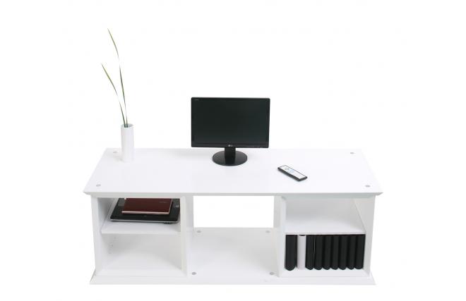 Meuble t&eacute;l&eacute; blanc 2 &eacute;tag&egrave;res up to you by Dominique David 