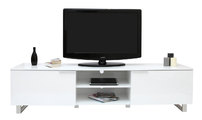 Meuble TV design laqu&eacute; blanc HALIFAX