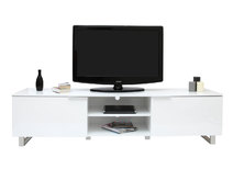 Meuble TV design laqu&eacute; blanc HALIFAX