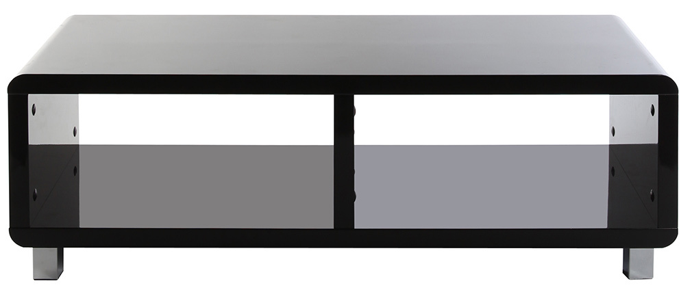 Meuble TV design laqu&eacute; noir PIXY