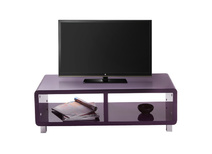 Meuble TV design laqu&eacute; violet PIXY