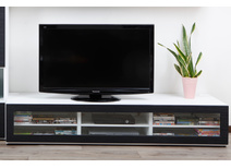 Meuble TV design lumineux 1.89 m blanc et noir SYMBIOSIS