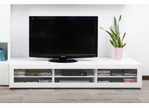 Meuble TV design lumineux 1.89 m blanc SYMBIOSIS