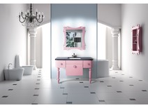 Meubles de salle de bain : vasque, meuble sous vasque, &eacute;tag&egrave;re et miroir VICKY