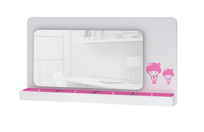 Miroir enfant rose et blanc MARCHANDE
