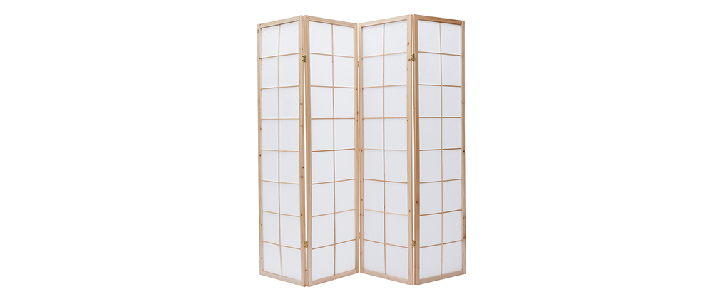 Paravent japonais en bois et papier IKUYO