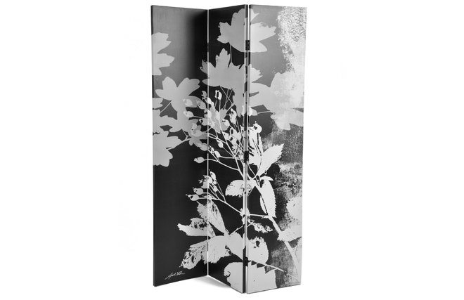 Paravent moderne en bois et tissu Flora