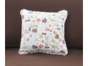 Petit coussin 40x40 coton fleuri anis