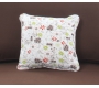 Petit coussin 40x40 coton fleuri anis