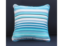 Petit coussin 40x40 coton ray&eacute; bleu