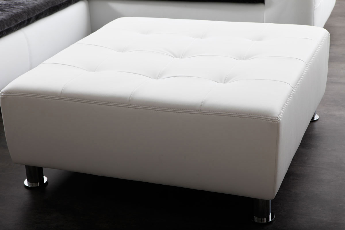 Pouf design blanc KINLEY