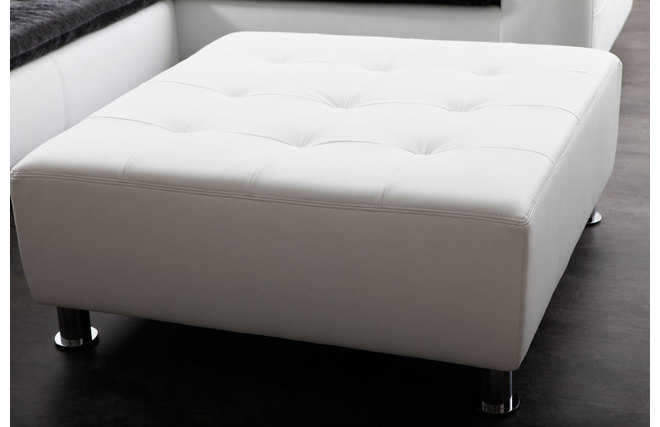 Pouf design blanc KINLEY