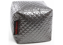Pouf design carr&eacute; argent CUBAG TREND