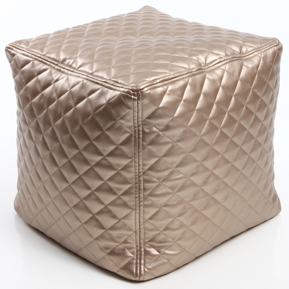 Pouf design carr&eacute; dor&eacute; CUBAG TREND
