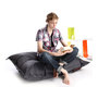 Pouf design polyester gris SMALL MILIBAG