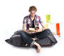 Pouf design polyester gris SMALL MILIBAG
