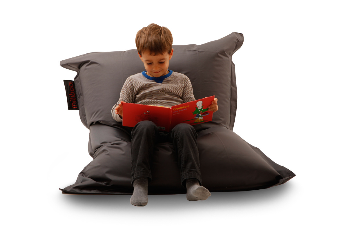 Pouf design polyester gris SMALL MILIBAG