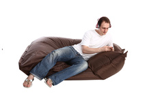 Pouf g&eacute;ant design marron BIG MILIBAG