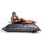 Pouf g&eacute;ant design matelass&eacute; argent&eacute; BIG MILIBAG TREND 